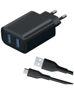 Сетевое зарядное устройство NT 5 2xUSB EU черный УТ000036407 кабель micro USB Red line