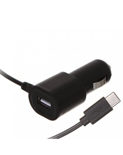 Автомобильное зарядное устройство AC 1A USB 1А кабель USB Type C черный УТ000021223 Red line
