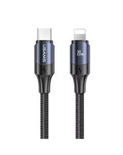 Кабель USB Type C Lightning 8 pin быстрая зарядка 20 Вт 2 м черный US SJ522 U71 SJ522USB01 Usams