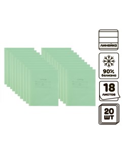 Комплект тетрадей из 20 штук 18 листов в линию кпк Calligrata