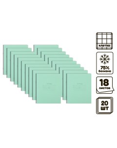 Комплект тетрадей из 20 штук 18 листов в клетку кпк Calligrata