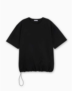 Чёрная футболка трансформер с карманом и стоппером Gloria jeans