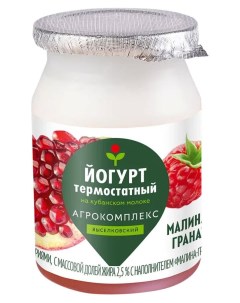 Йогурт Малина гранат термостатный 2 5 БЗМЖ 150 г Агрокомплекс выселковский
