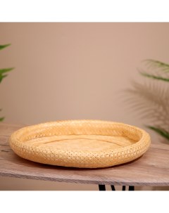 Тарелка плетеная из бамбука 40х40х6 см Nobrand