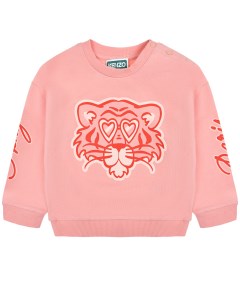 Свитшот с принтом тигра в очках розовый Kenzo