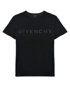 Футболка велюровая со сплошным лого Givenchy