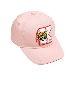 Бейсболка с махровым логотипом тигра розовая Kenzo