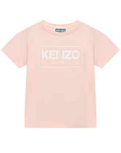 Футболка с логотипом на груди светло розовая Kenzo