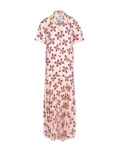 Кремовое платье с цветочным принтом Saloni