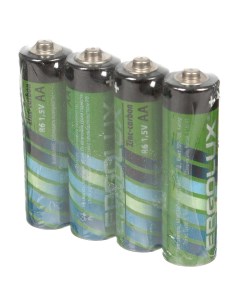 Батарейка АА LR06 LR6 Zinc carbon солевая 1 5 В спайка 4 шт 12441 Ergolux