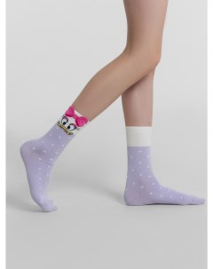Носки детские фиолетовые с рисунком в виде уточки с бантиком Mark formelle
