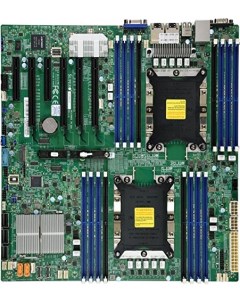 Материнская плата E ATX MBD X11DPi NT O 2 LGA3647 C622 16 DDR4 14 SATA 6G RAID M 2 2 10Glan 4 USB 2  Supermicro