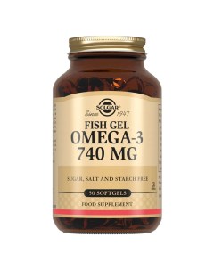 Рыбий жир Омега 3 740 мг 50 капсул Solgar