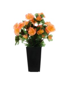 Искусственное растение в горшке азалия h30 см цвет персиковый Без бренда