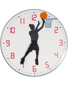 Часы настенные Баскетбол Women круглые пластик цвет бело черный бесшумные o28 4 см Dream river