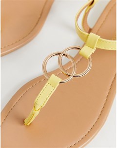 Желтые сандалии с кольцами New look