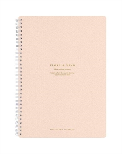 Тетрадь общая Flora, 202х282 мм, 96 л, клетка, мягкий переплет, спираль, розовый Be smart