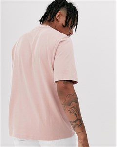 Свободная футболка розового цвета из плотной ткани Asos white