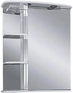 Зеркальный шкаф Магнолия Э Маг04060 01СвП 60x72 см R с подсветкой выключателем белый глянец Misty