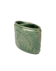 Стакан для зубных щёток Ливия керамика цвет зеленый Zenfort