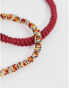 Бордовый плетеный браслет Asos design