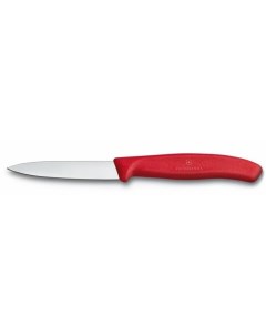 Нож кухонный Swiss Classic разделочный для овощей 80мм заточка прямая стальной красный Victorinox