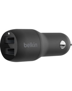 Автомобильное зарядное устройство CCB001btBK 2xUSB 1 2A черный Belkin