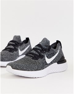 Черно белые кроссовки Epic React Flyknit Nike running