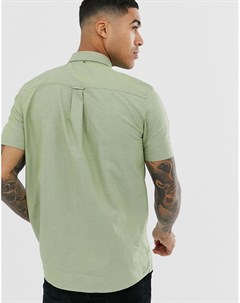 Оксфордская рубашка хаки с короткими рукавами Pretty green