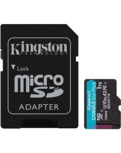 Карта памяти microSDXC UHS I U3 Canvas Go Plus 1024 ГБ 170 МБ с Class 10 SDCG3 1TB 1 шт переходник S Kingston