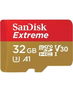 Карта памяти microSDHC UHS I U3 Extreme 32 ГБ 100 МБ с Class 10 SDSQXAF 032G GN6MN 1 шт Sandisk