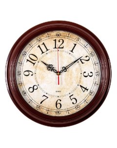 Настенные часы WallC R77P аналоговые коричневый Бюрократ