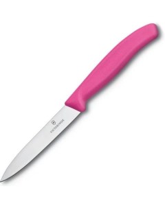 Нож кухонный Swiss Classic для овощей 100мм заточка прямая стальной розовый Victorinox