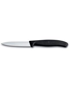 Нож кухонный Swiss Classic для чистки овощей и фруктов 80мм заточка прямая стальной черный Victorinox