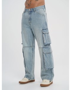 Широкие джинсы карго с вареным эффектом Твое