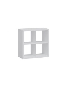 Стеллаж Фора 4 квадратной формы с четырьми открытыми ячейками тамбурат цвет белый Шведский стандарт