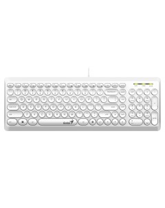 Клавиатура проводная SlimStar Q200 мембранная USB белый 31310020412 Genius