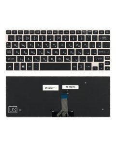 Клавиатура для Toshiba NB10 NB15 Series плоский Enter черная с серебристой рамкой KB 102416 Topon