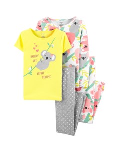 Пижама для девочки с коалами 4 предмета 3I555710 Carter`s