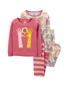 Пижама для девочки с радугой 4 предмета 3M141810 Carter`s