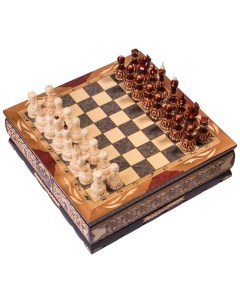 Шахматы резные ручной работы в ларце средние Nobrand