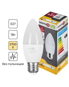Лампа светодиодная E27 175 250 В 7 Вт свеча 750 лм теплый белый свет Lexman