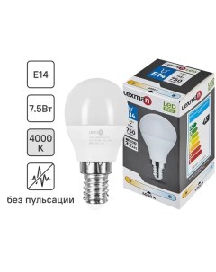 Лампа светодиодная E14 175 250 В 7 5 Вт груша 750 лм нейтральный белый цвет света Lexman