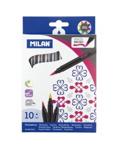 Набор фломастеров Brush 10 цв в картонной упаковке Milan