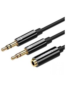 Кабель AV140 20898_ 3 5mm Female to 2 Male Audio Cable ABS Case Длина 20 см Цвет черный Ugreen