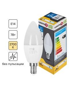 Лампа светодиодная E14 175 250 В 7 Вт свеча 750 лм нейтральный белый цвет света Lexman
