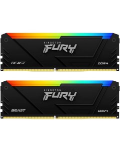 Модуль памяти DIMM 64Gb 2х32Gb DDR4 PC28800 3600MHz Fury Beast RGB Black KF436C18BB2AK2 64 Kingston