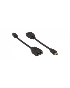 Кабель переходник адаптер DisplayPort 20F Mini DisplayPort M 4K экранированный 15 см черный ADC MDP  Kramer