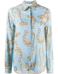 Versace collection рубашка с принтом baroque 44 синий Versace collection