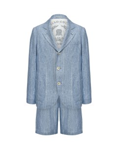 Костюм пиджак шорты в полоску голубой Brunello cucinelli